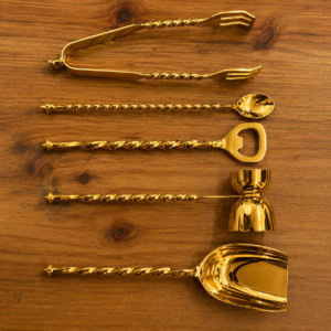 Premium Gold Cocktail Bar Tool Set | Stainless Steel Bar Accessories