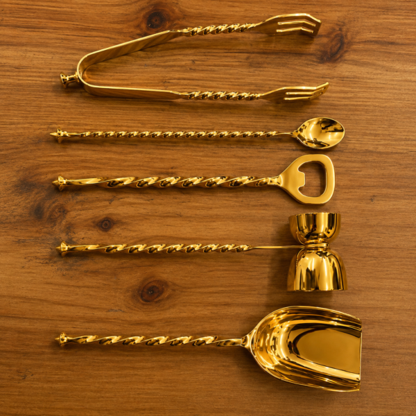 Premium Gold Cocktail Bar Tool Set | Stainless Steel Bar Accessories