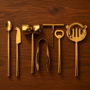 Premium Gold Cocktail Bar Tool Set | Stainless Steel Bar Accessories Kit