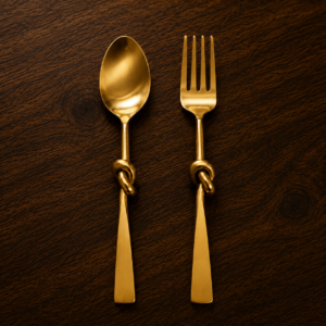 Luxury Gold Spoon & Fork Set | Premium Stainless Steel Dessert Cutlery