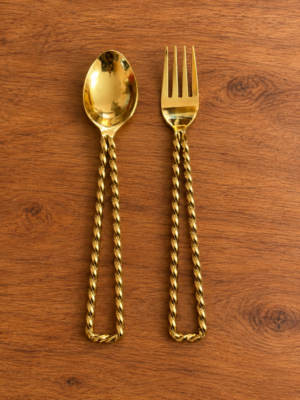 Twisted Rope Design Dinner Spoon & Fork