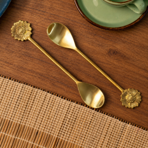 Brass Sunrise Flower Spoon