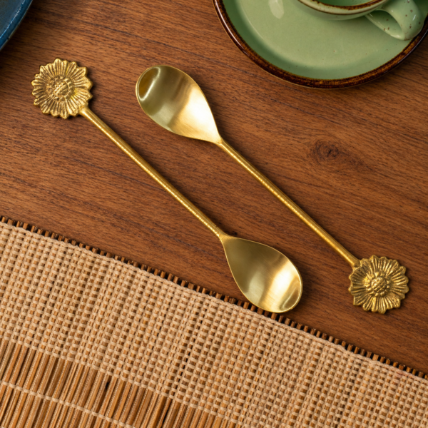 Brass Sunrise Flower Spoon