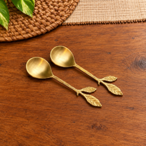 Brass Tree Leaf Tea Spoon