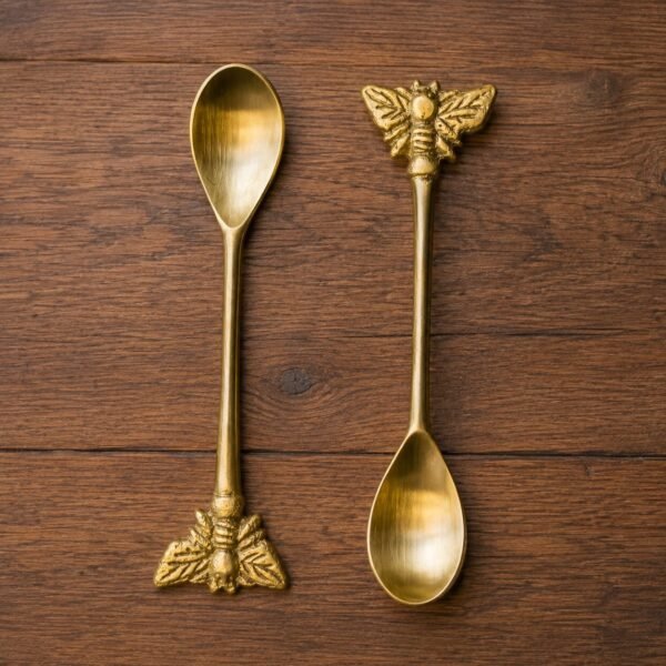 WhatsApp Image 2026-09-12 at 12.35.17 (2) Golden Bee Design Tea Spoon Set of 2, Decorative Coffee & Dessert Spoons